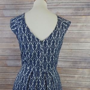 NWT Arloh Womens Navy Silver Lace Look Dress M